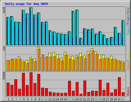 Daily usage for May 2025