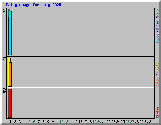 Daily usage for July 2025