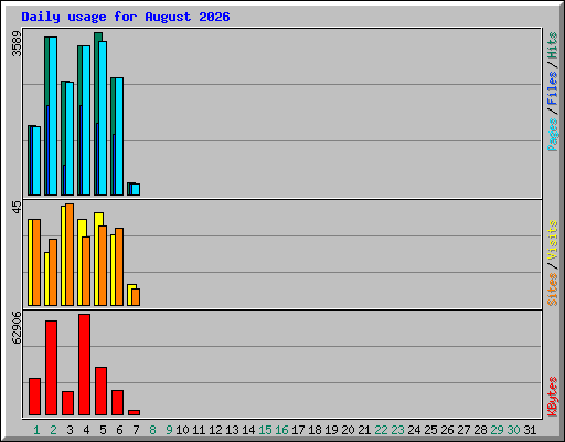Daily usage for August 2026