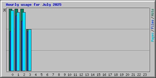 Hourly usage for July 2025