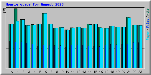 Hourly usage for August 2026