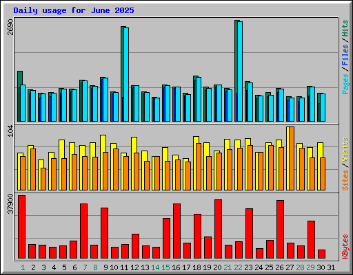 Daily usage for June 2025