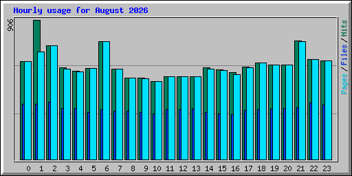 Hourly usage for August 2026